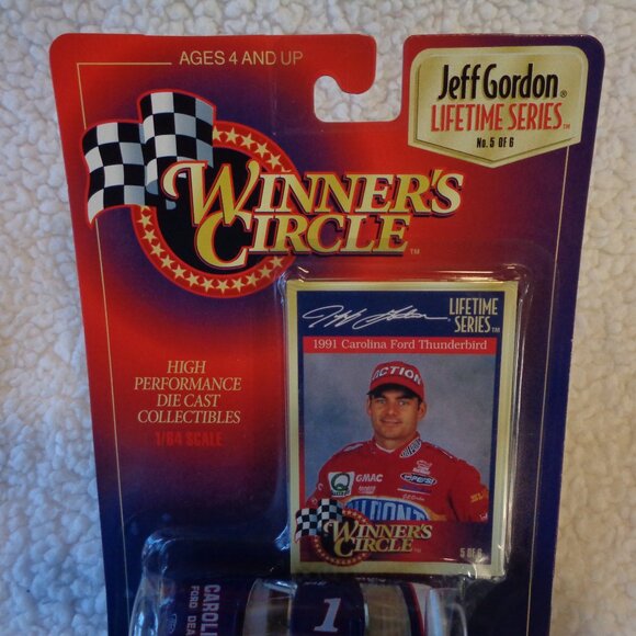 Jeff Gordon #1 1991 Carolina Ford Thunderbird 1/64 Winner's Circle Car - Picture 3 of 10
